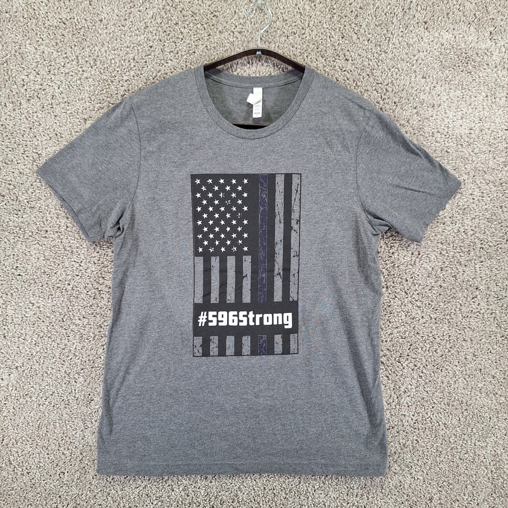Bella+Canvas T-Shirt Men L Gray #596Strong We Got Your Six Tee Outdoor Summer